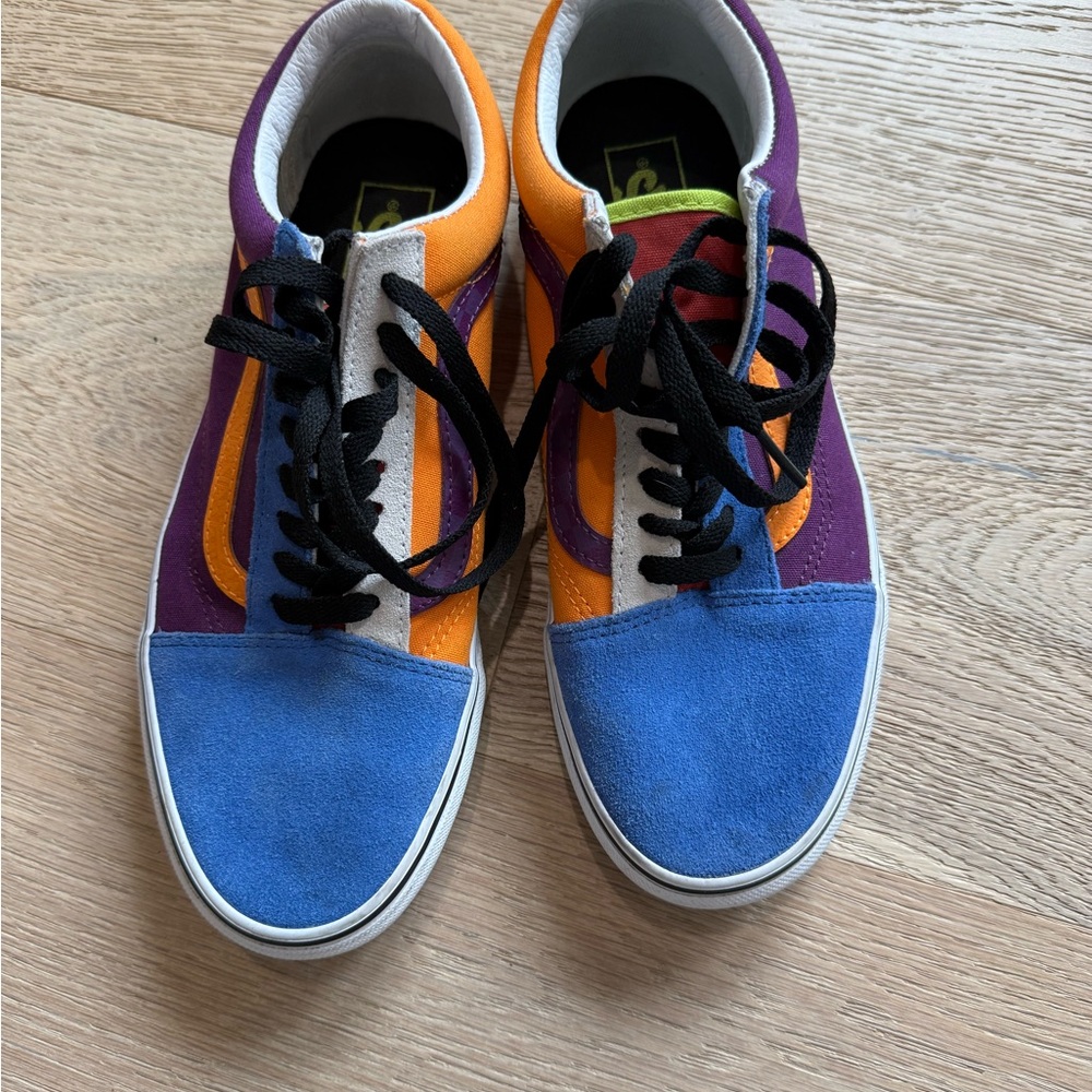 Vans Colorblock Low-Top Sneakers in Blue, Orange & Purple
